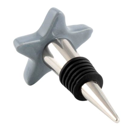 Solid Grey Star Ceramic Wine Bottle Stopper